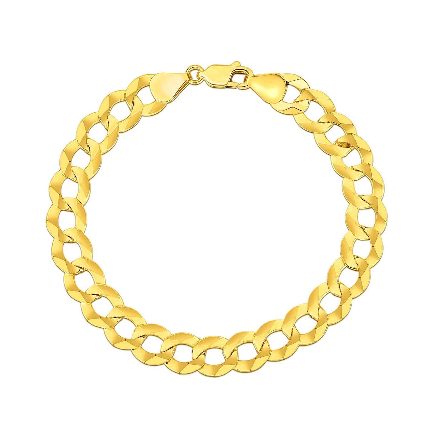 14k Yellow Gold Solid Curb Bracelet (10.00 mm)