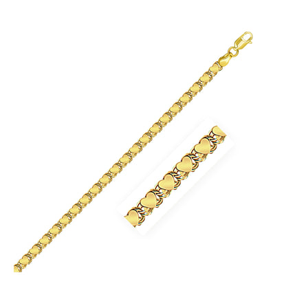 14k Yellow Gold Heart Chain (3.20 mm)