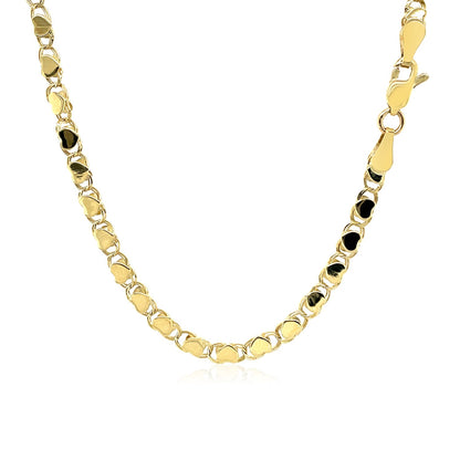 14k Yellow Gold Heart Chain (3.20 mm)