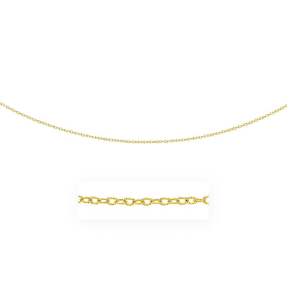 14k Yellow Gold Pendant Chain with Textured Links (2.50 mm)