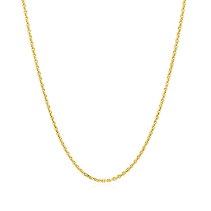 14k Yellow Gold Diamond Cut Cable Link Chain (1.30 mm)