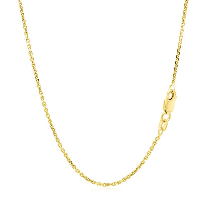 14k Yellow Gold Diamond Cut Cable Link Chain (1.30 mm)