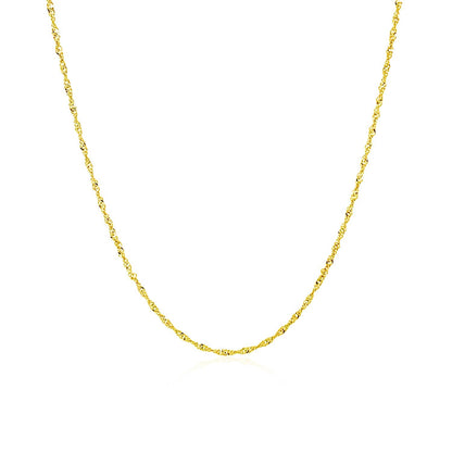 14k Yellow Gold Singapore Chain (1.10 mm)