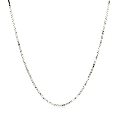 10k White Gold Adjustable Box Chain (0.85 mm)