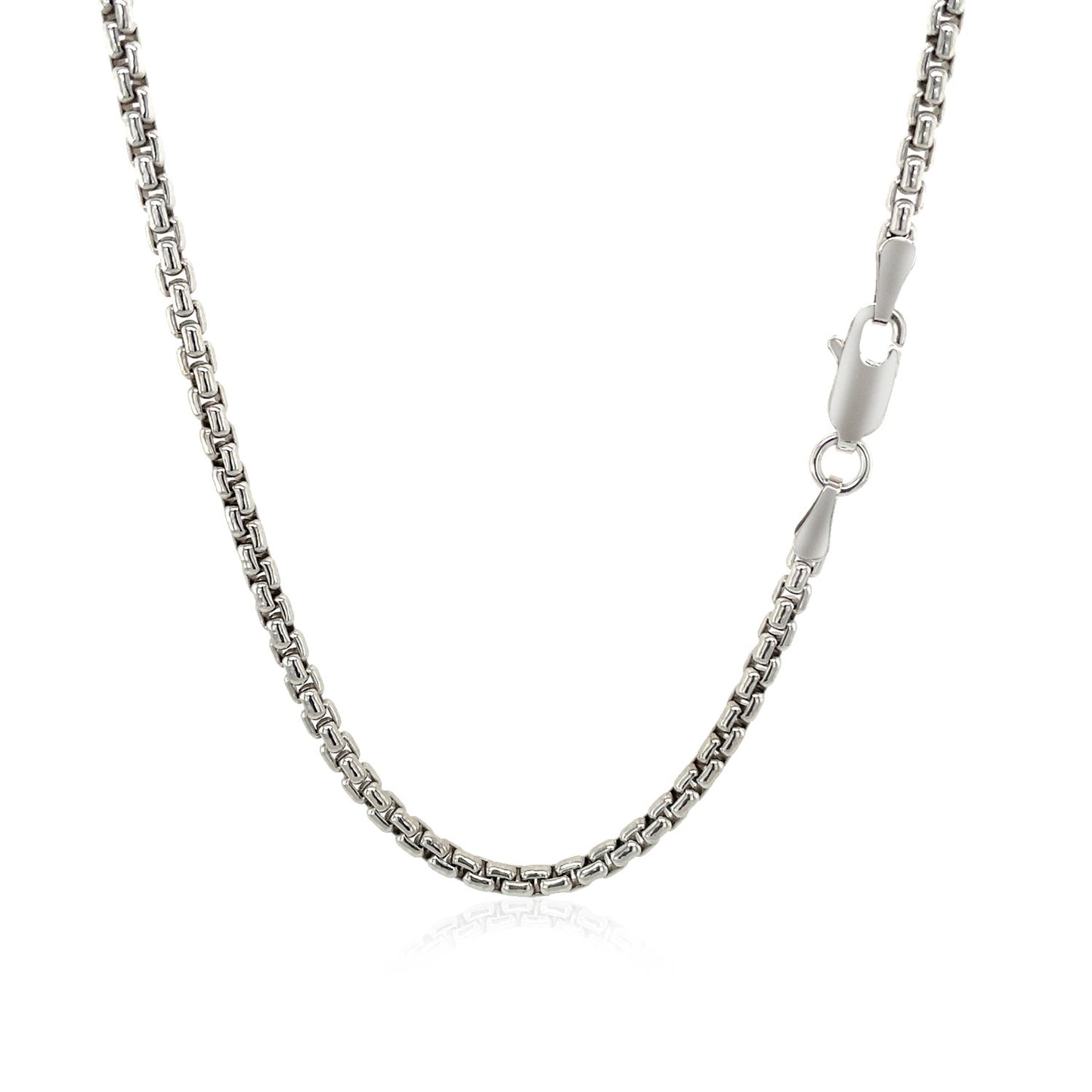 14k White Gold Round Box Chain (2.5 mm)