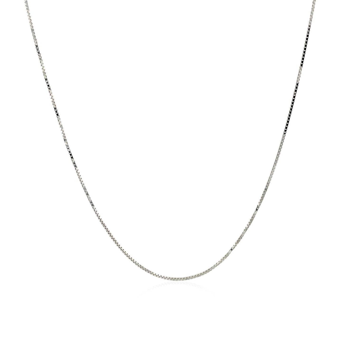 14k White Gold Adjustable Box Chain (0.60 mm)