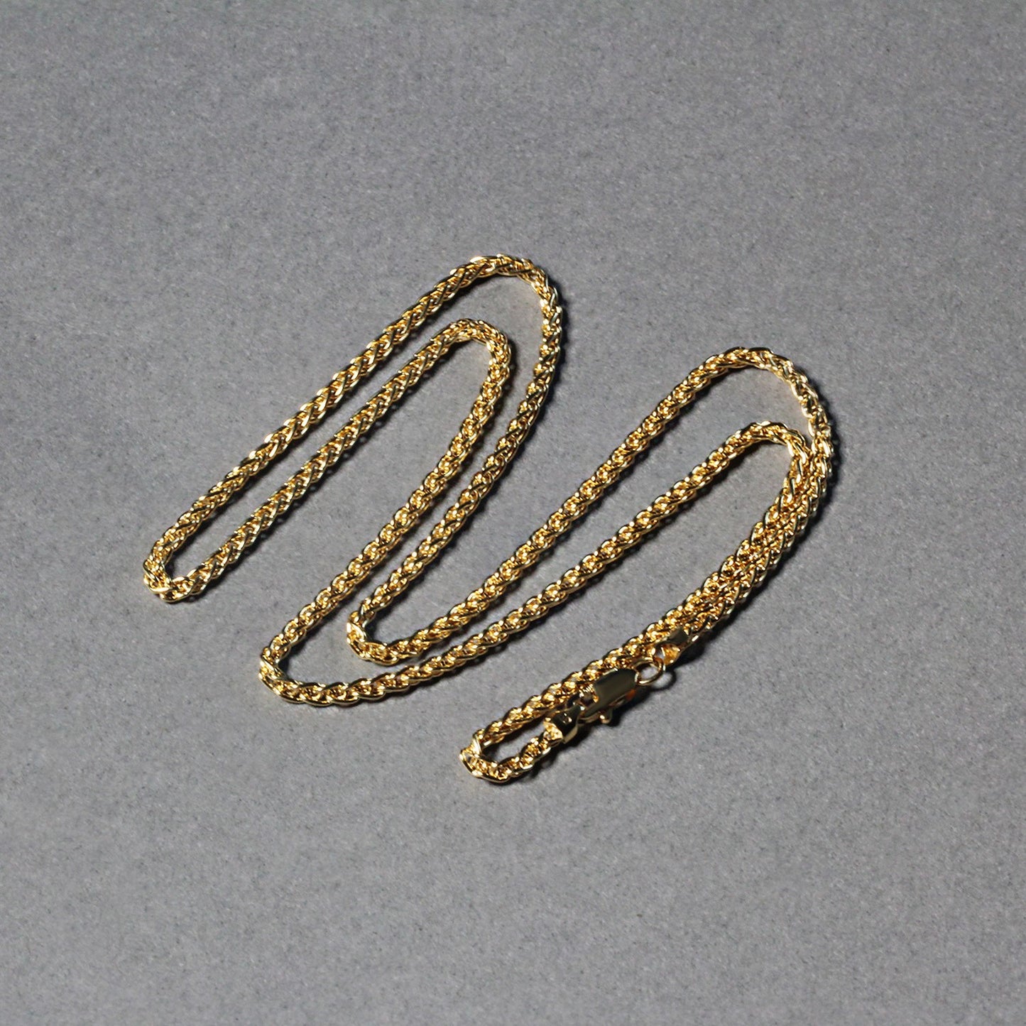 14k Yellow Gold Round Wheat Chain (2.10 mm)