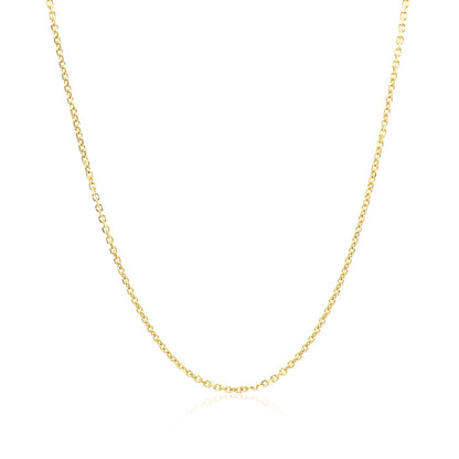 14k Yellow Gold Diamond Cut Cable Link Chain (1.10 mm)