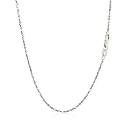 18k White Gold Cable Chain (1.10 mm)