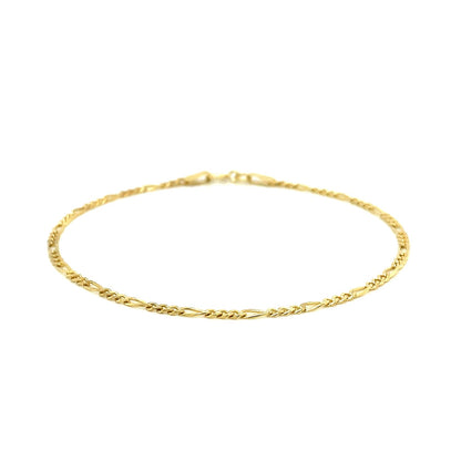 14k Yellow Gold Figaro Bracelet (1.90 mm)