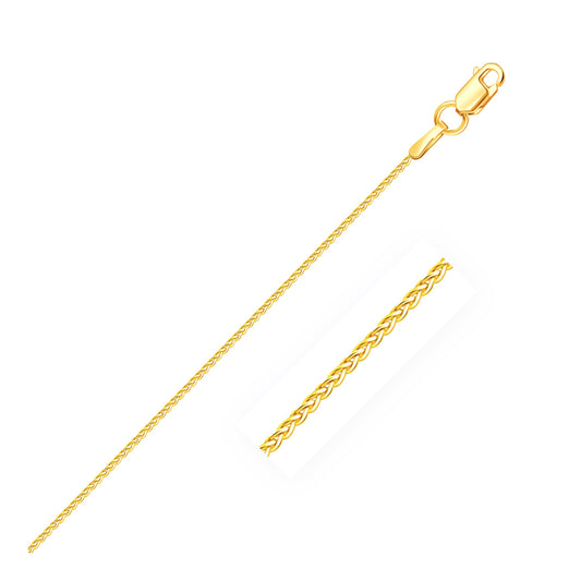 14k Yellow Gold Round Wheat Chain (1.00 mm)