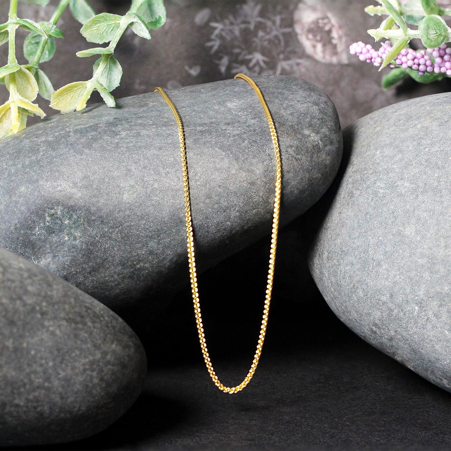 14k Yellow Gold Round Wheat Chain (1.00 mm)