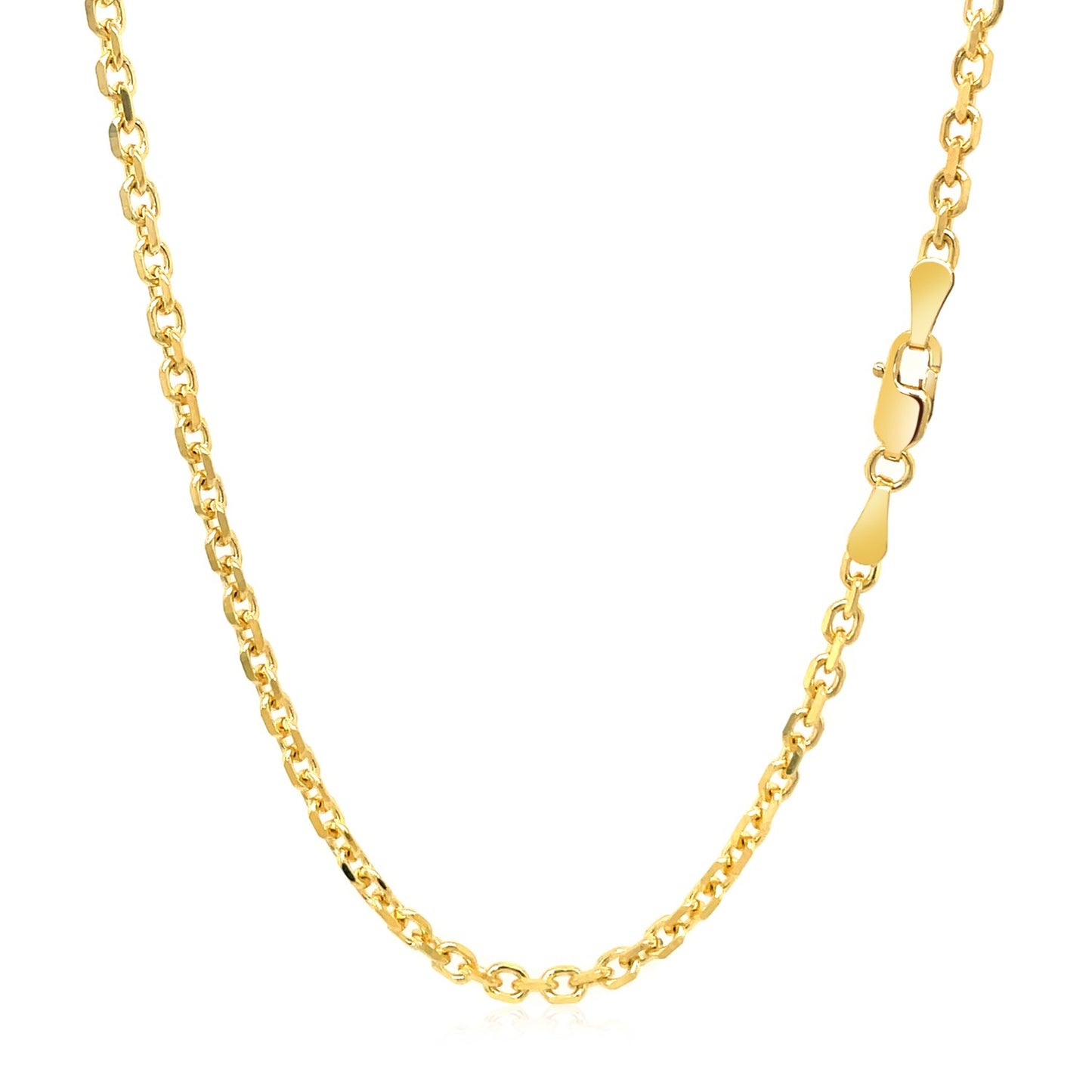 14k Yellow Gold Diamond Cut Cable Link Chain (2.60 mm)