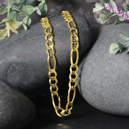 14k Yellow Gold Solid Figaro Chain (6.00 mm)