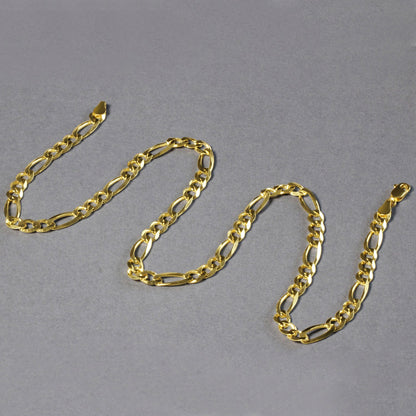 14k Yellow Gold Solid Figaro Chain (6.00 mm)