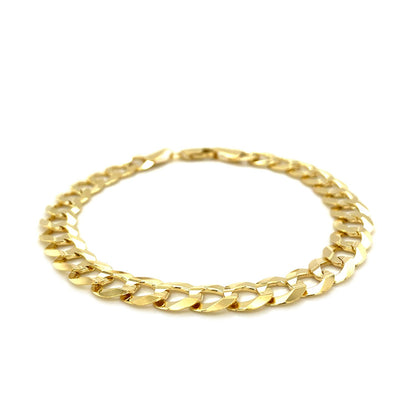 14k Yellow Gold Solid Curb Bracelet (8.20 mm)