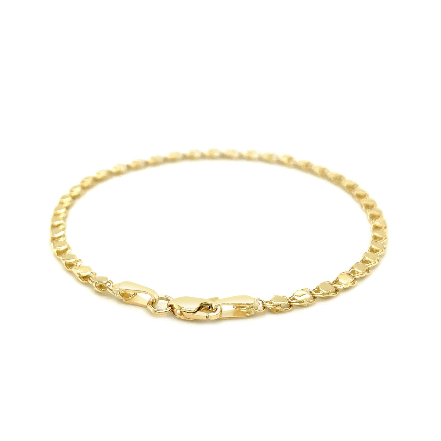 14k Yellow Gold Heart Bracelet (3.00 mm)