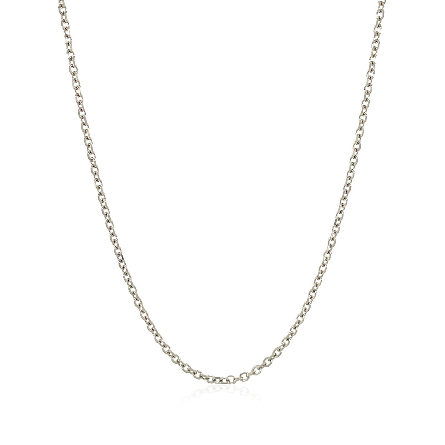 14k White Gold Diamond Cut Cable Link Chain (1.5 mm)