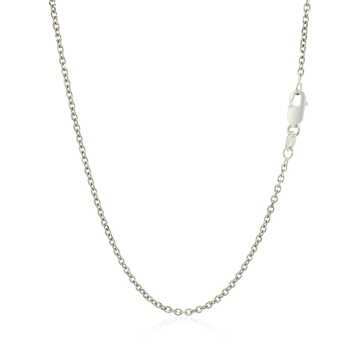 14k White Gold Diamond Cut Cable Link Chain (1.5 mm)