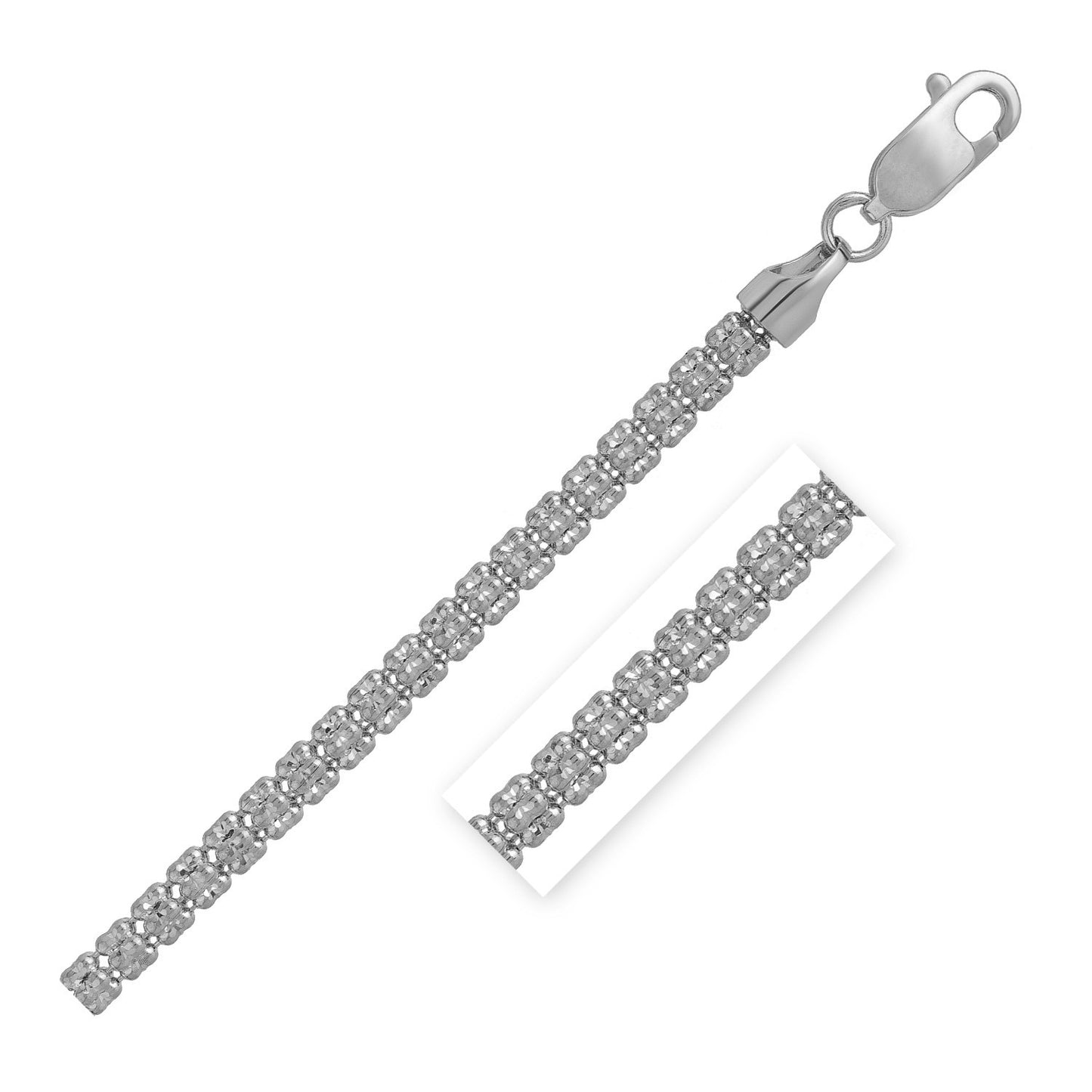 Ice Barrel Chain in 14k White Gold (3.1 mm)