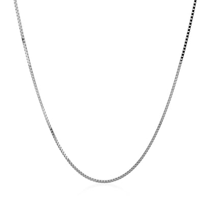 14k White Gold Classic Box Chain (0.75 mm)