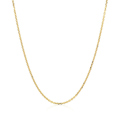 14k Yellow Gold Diamond Cut Cable Link Chain (1.10 mm)