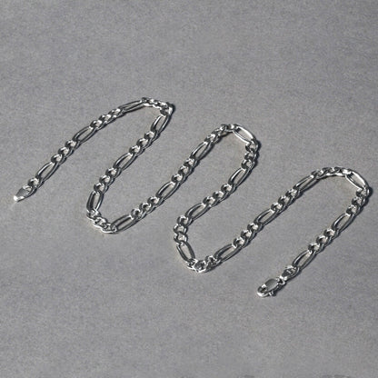 14k White Gold Solid Figaro Chain (4.50 mm)