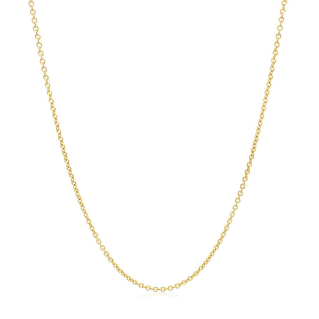 14k Yellow Gold Round Cable Link Chain (1.20 mm)