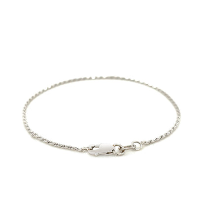 14k White Gold Solid Diamond Cut Rope Bracelet (1.80 mm)