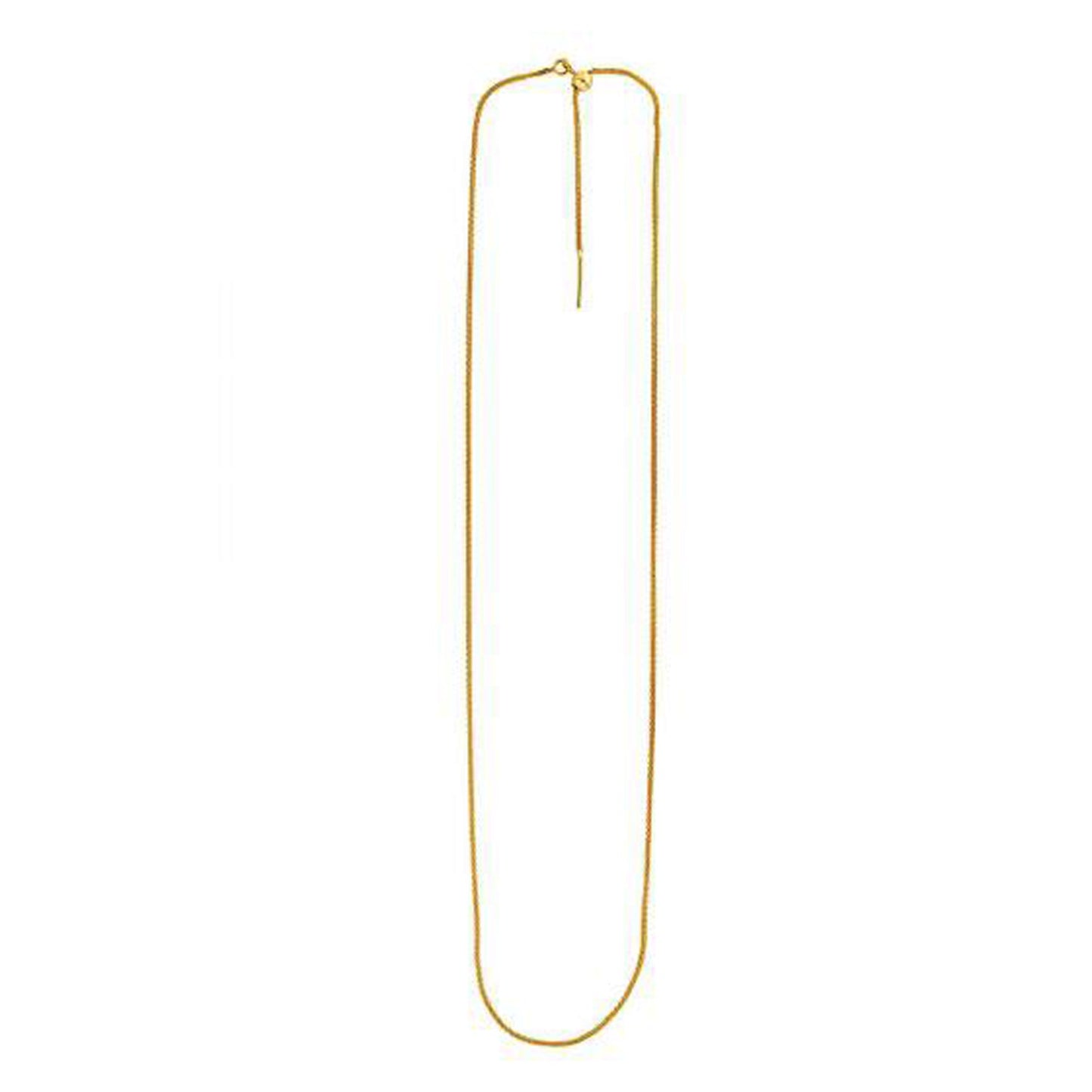 Endless Adjustable Wheat Chain in 14k Yellow Gold (1.10 mm)