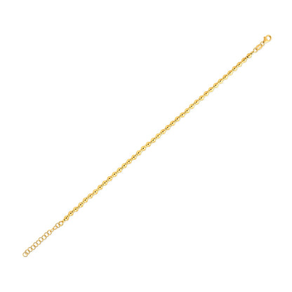 14k Yellow Gold Spaced Bead Bracelet  (3.00 mm)