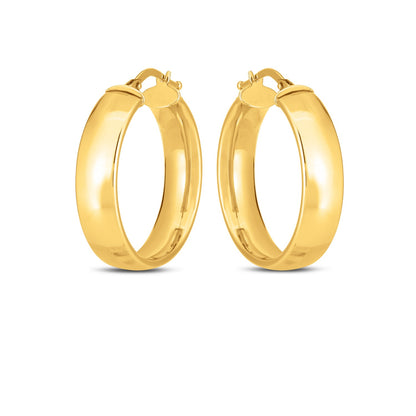 14k Yellow Gold Wedding Band Hoops (6x25mm)