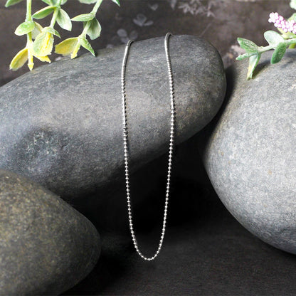 14k White Gold Bead Chain 1.0mm (1.00 mm)