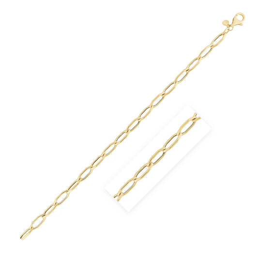 14k Yellow Gold High Polish Hexagon Link Bracelet  (5.00 mm)