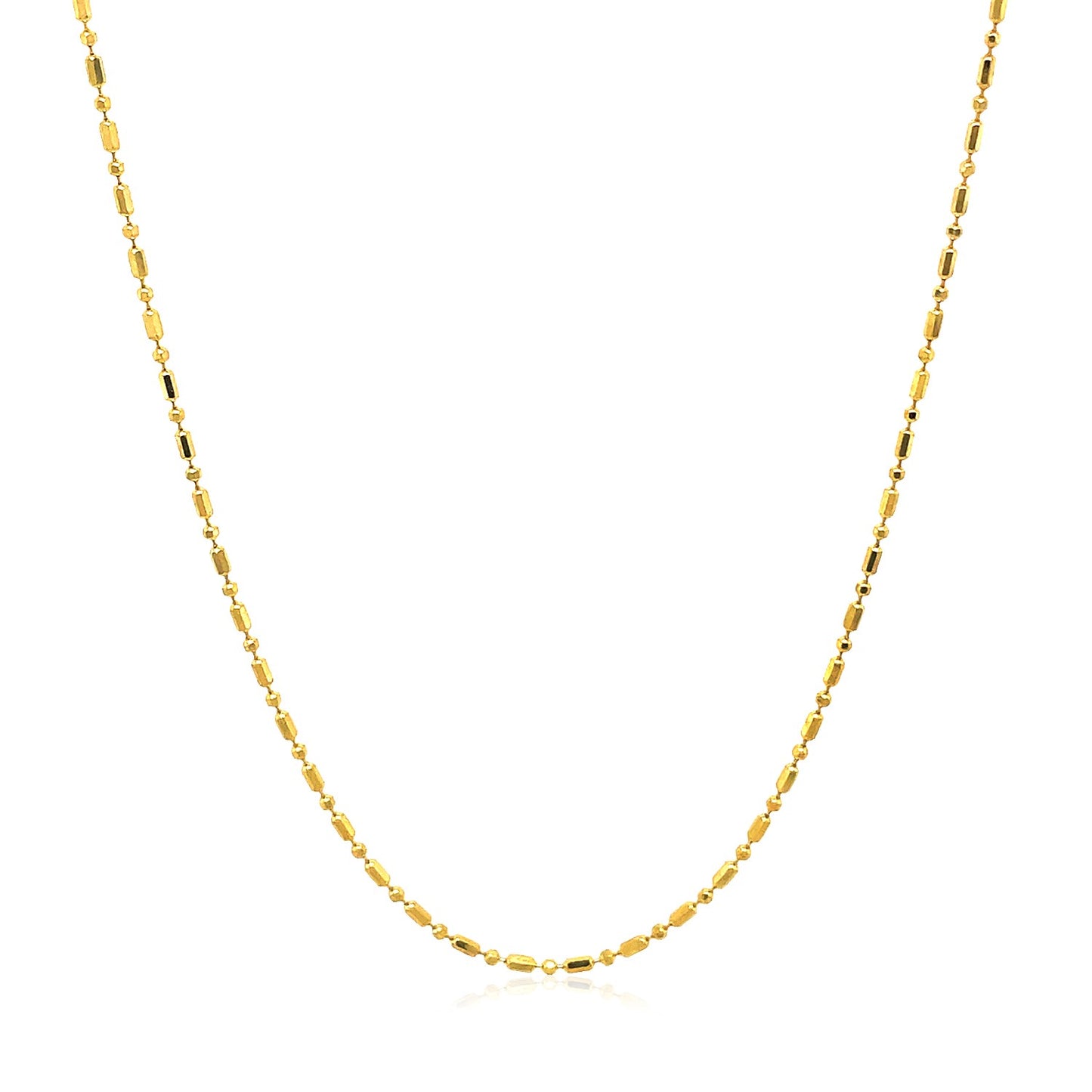 14k Yellow Gold Diamond-Cut Bead Chain (0.90 mm)