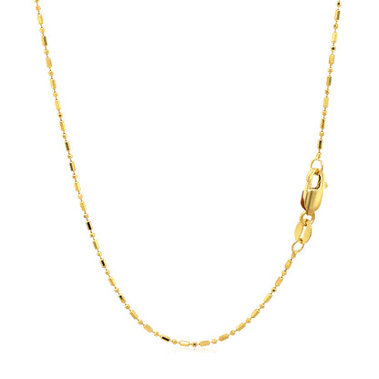 14k Yellow Gold Diamond-Cut Bead Chain (0.90 mm)