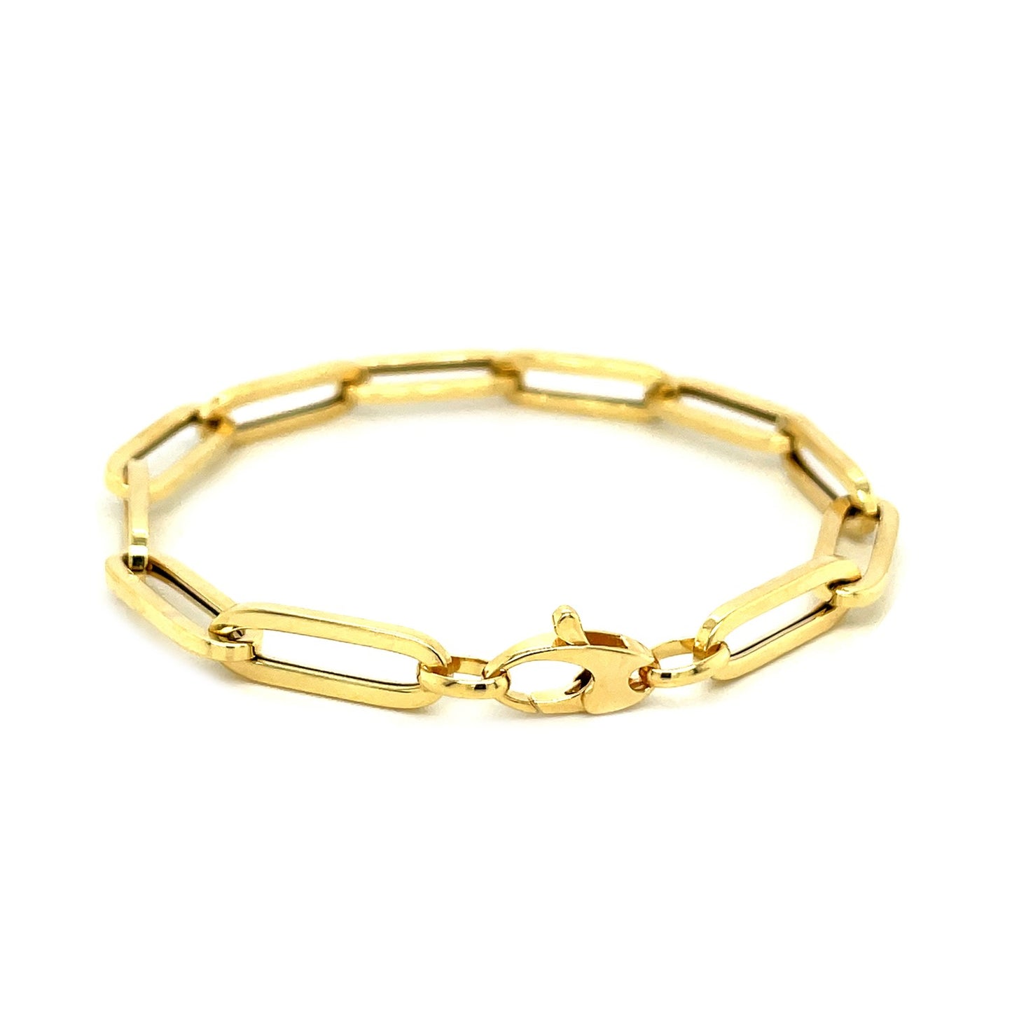 14K Yellow Gold Extra Wide Paperclip Chain Bracelet (6.10 mm)