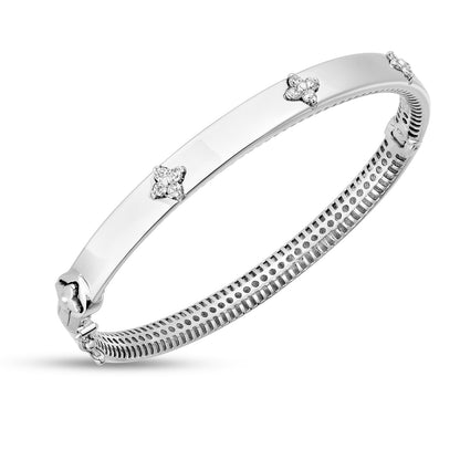 14k White Gold Trilogy Diamond Bangle (5.40 mm)