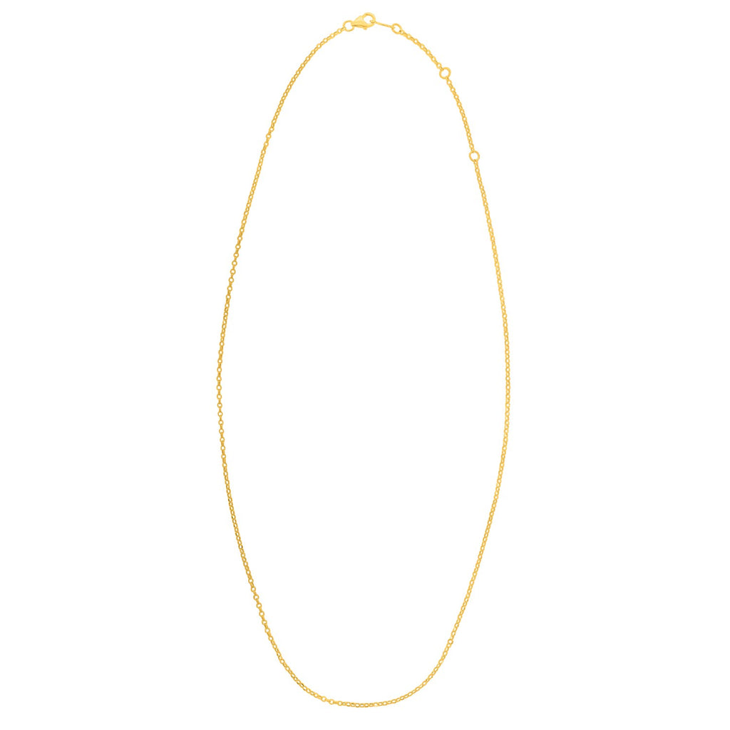 Double Extendable Cable Chain in 14k Yellow Gold (1.40 mm)