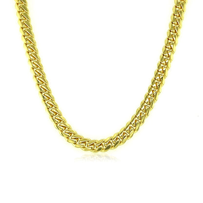 3.9mm 10k Yellow Gold Classic Miami Cuban Solid Chain