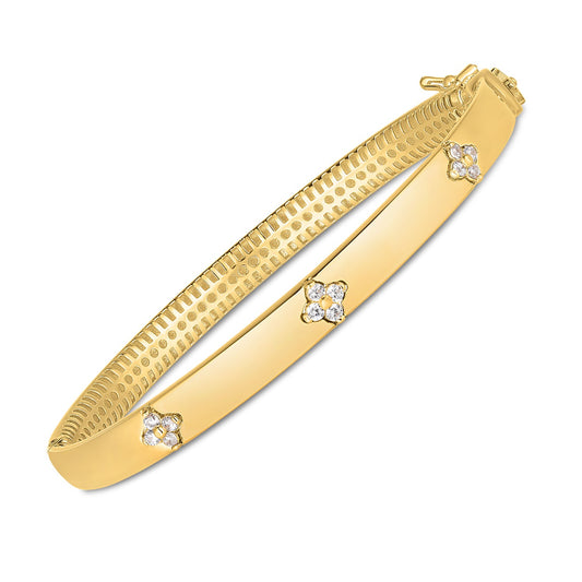 14k Yellow Gold Trilogy Diamond Bangle (5.40 mm)