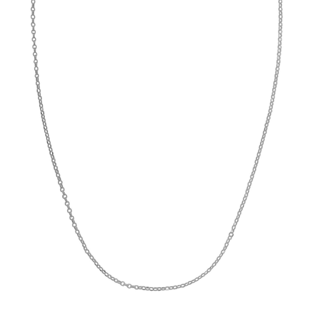 Double Extendable Cable Chain in 14k White Gold (1.40 mm)