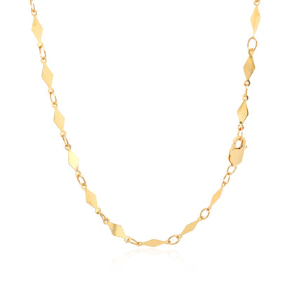 14K Yellow Gold Polished Diamond Motif Chain (3.00 mm)