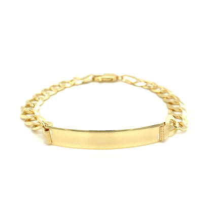 14k Yellow Gold 8 1/2 inch Mens Curb Chain ID Bracelet (8.30 mm)