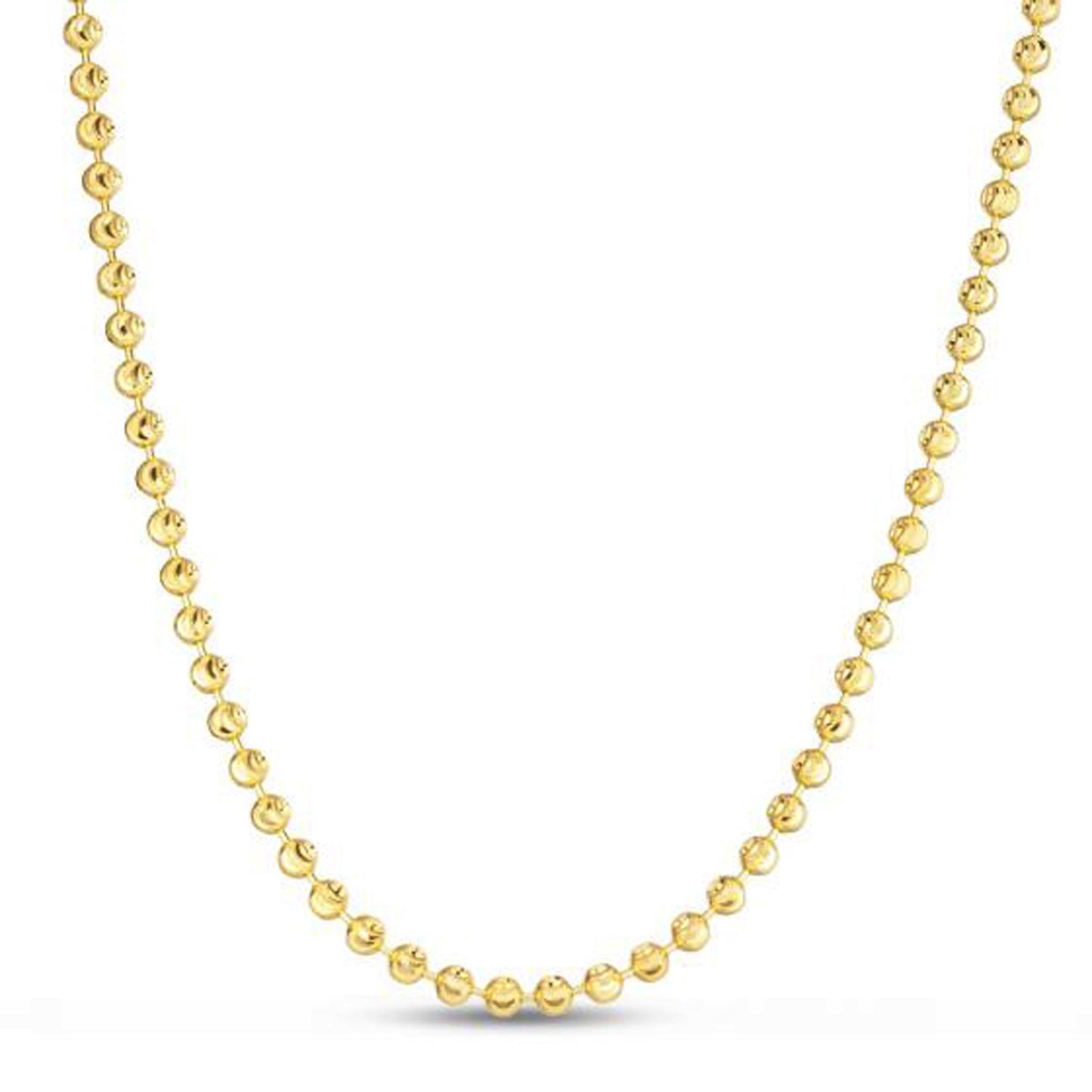 Moon Cut Bead Chain in 14k Yellow Gold (4.00 mm)