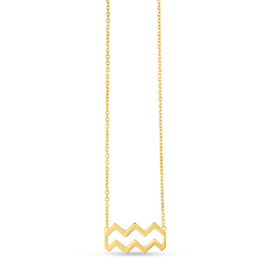 14K Yellow Gold Aquarius Necklace