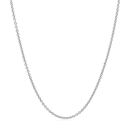 14k White Gold Round Cable Link Chain (1.30 mm)