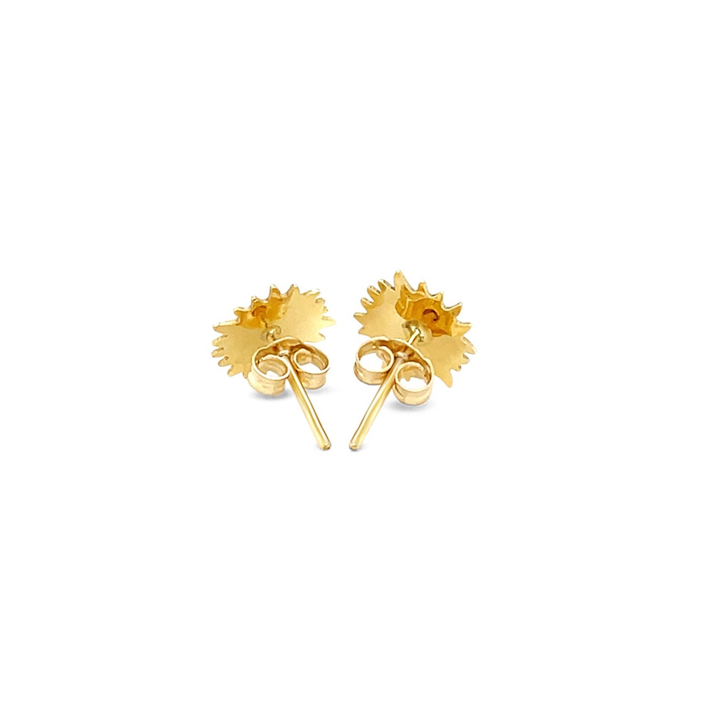 14K Yellow Gold Sun Earrings