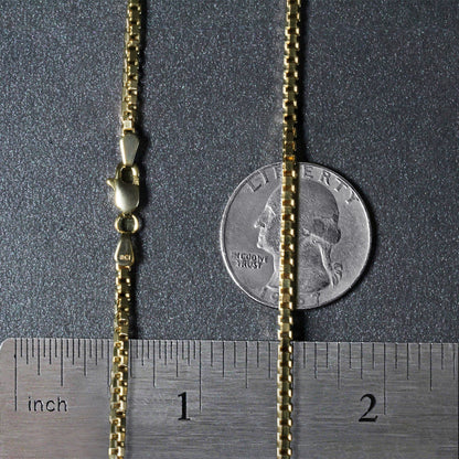 14k Yellow Gold Semi Solid Box Chain (2.10 mm)