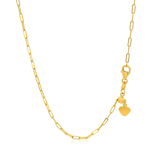 14k Yellow Gold Adjustable Paperclip Chain (1.50 mm)